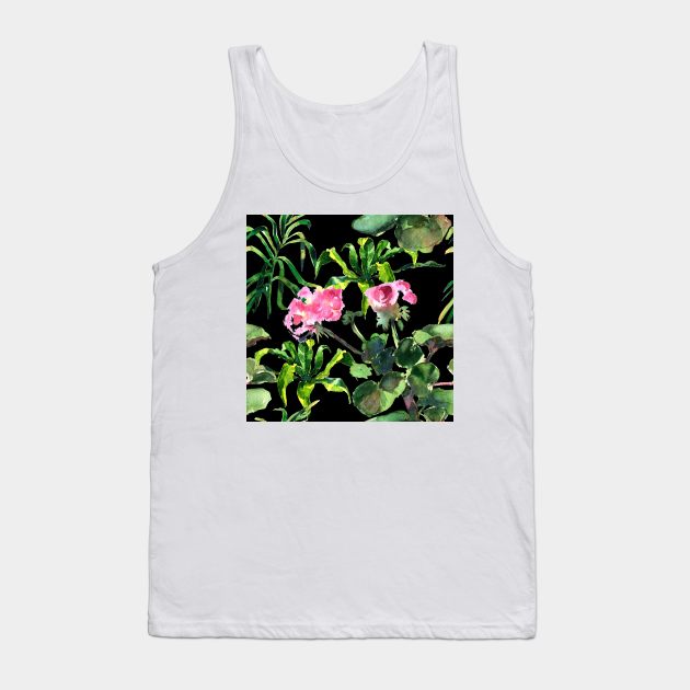 Seamless tropical flower Tank Top by Olga Berlet